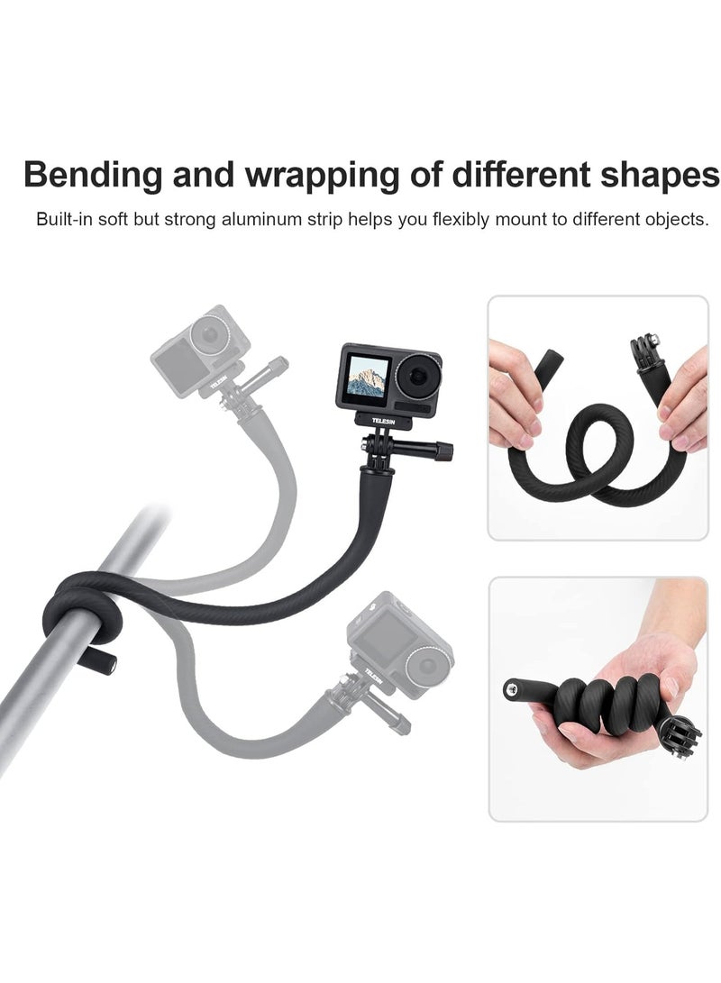 TELESIN Flexible Monkey Tail Selfie Stick Holder for GoPro Hero 13/12/11/10/9/8/7/6/5/Max/Mini, DJI OSMO Action 5 Pro 4 3 Pocket, Insta 360 X5 X4, AKASO, Monopod, Action Camera Accessories - Image 2