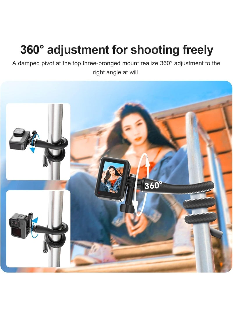TELESIN Flexible Monkey Tail Selfie Stick Holder for GoPro Hero 13/12/11/10/9/8/7/6/5/Max/Mini, DJI OSMO Action 5 Pro 4 3 Pocket, Insta 360 X5 X4, AKASO, Monopod, Action Camera Accessories - Image 3