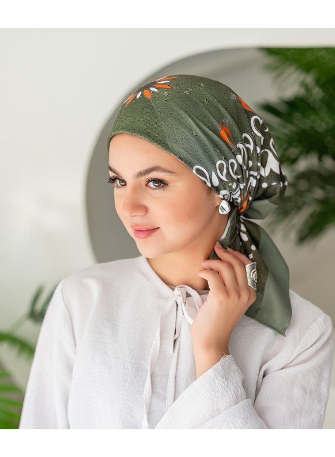 كايان طرحة قطن مايرا مربعة بتصميم مميز - متعدد الألوان - Image 2
