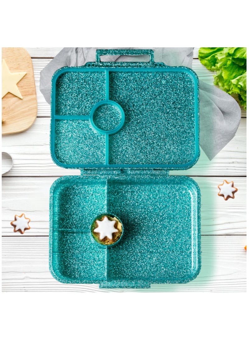 ESSEN Tritan Bento Lunch Box for Kids Girls - Teal Glitter - Image 4