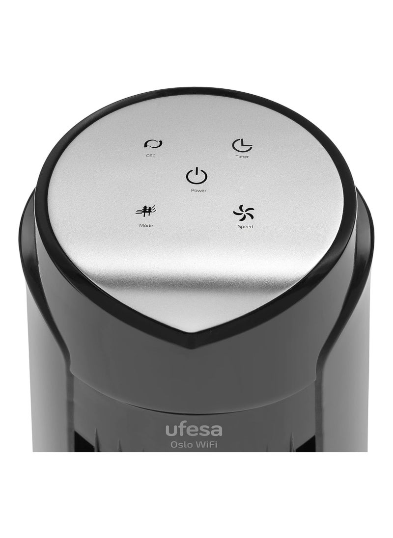Ufesa - Ufesa Tw1700 Oslo Wi-Fi Tower Fan Can Be Controlled By The App, Remote Control And Touch Panel. It Has A 12-Hour Timer, Offers 3 Speed Settings And Has A Power Output Of 45W. - Image 1