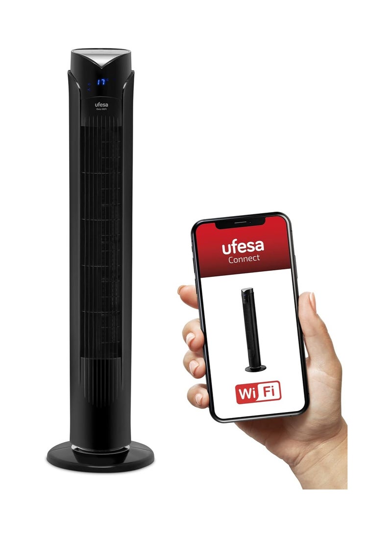 Ufesa - Ufesa Tw1700 Oslo Wi-Fi Tower Fan Can Be Controlled By The App, Remote Control And Touch Panel. It Has A 12-Hour Timer, Offers 3 Speed Settings And Has A Power Output Of 45W. - Image 1