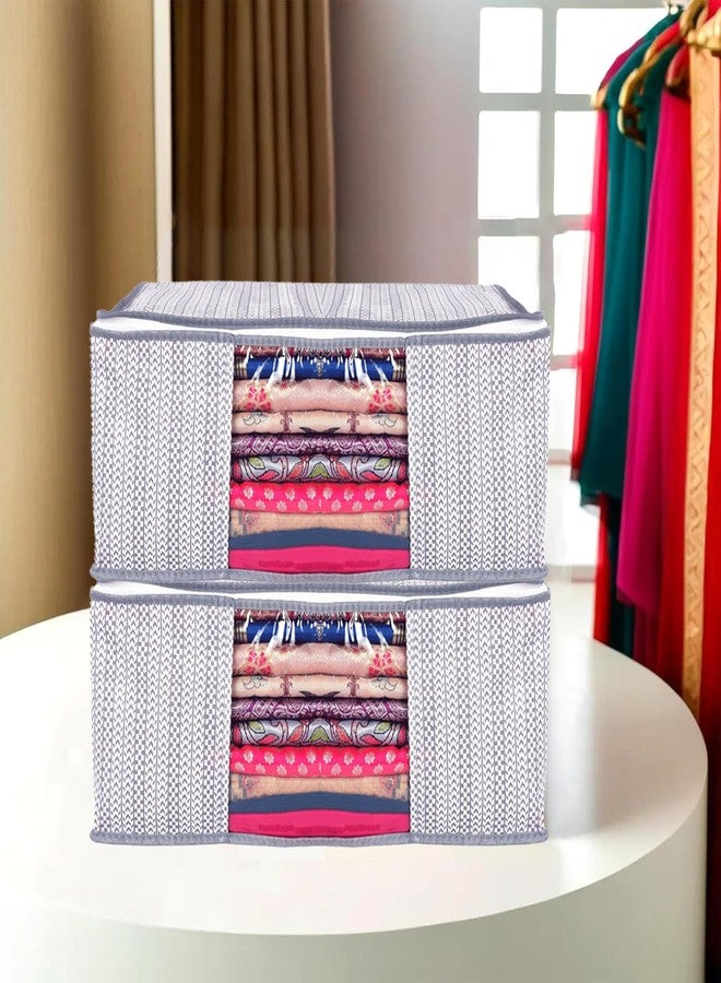 Shaping Fabric Garment Cover Non-Woven 90 GSM with Transparent Window & Double Metal Zipper - Pack of 2 | Dustproof Clothes Storage Bag for Sarees, Suits, Jackets, Shirts SCXLRL1582493517524148524991 - Image 1