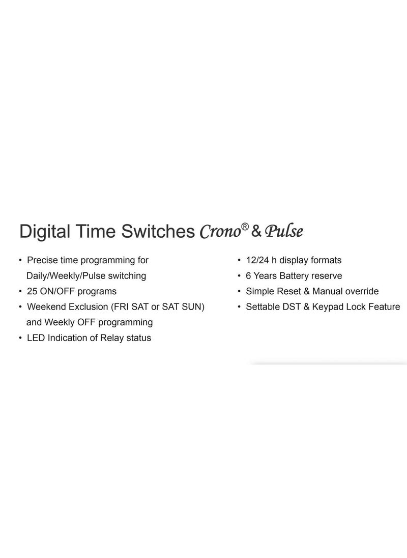 GIC GIC Make CRONO DailyWeekly Time Switch 85240VAC DC 1Ph 1CO Cat No 67DDT0  - Image 5