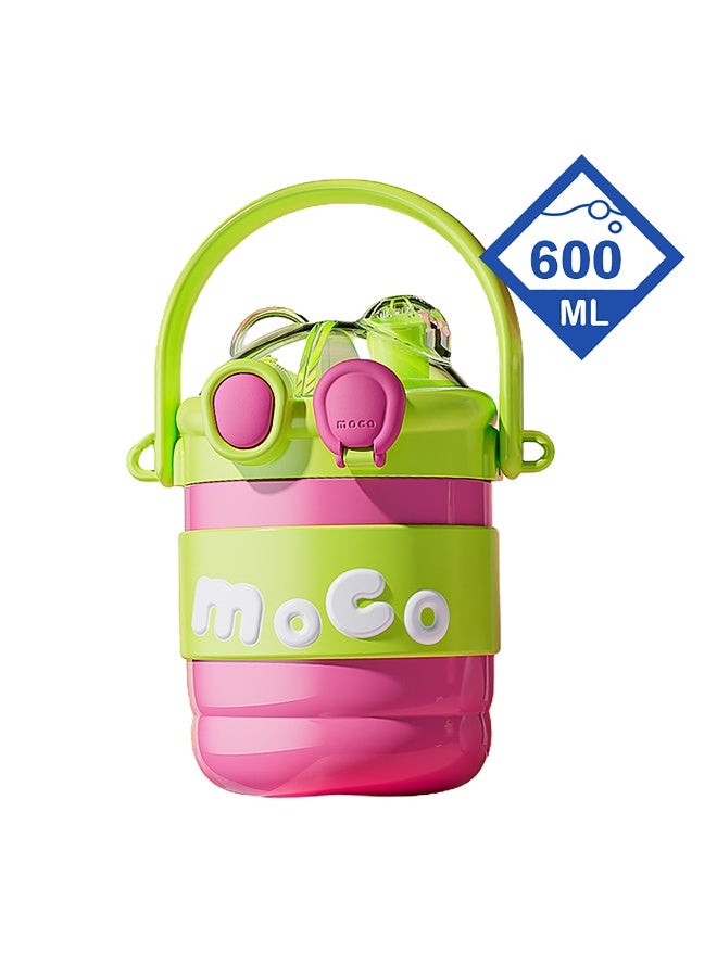 LITTLE SURPRISE BOX Pink & Green 2 way Lid Style Moco Kids Water 600 ml  - Image 2