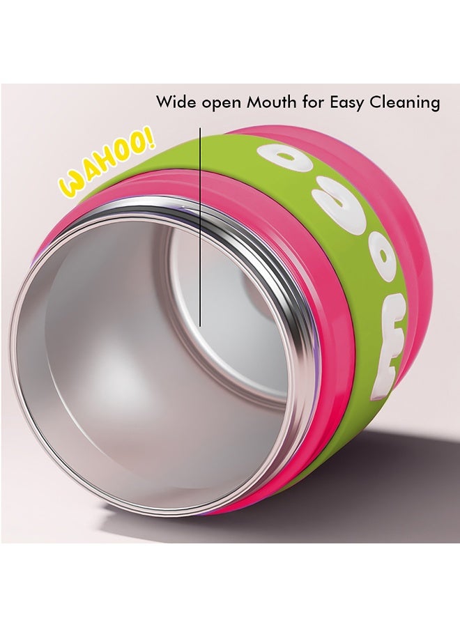 LITTLE SURPRISE BOX Pink & Green 2 way Lid Style Moco Kids Water 600 ml  - Image 4