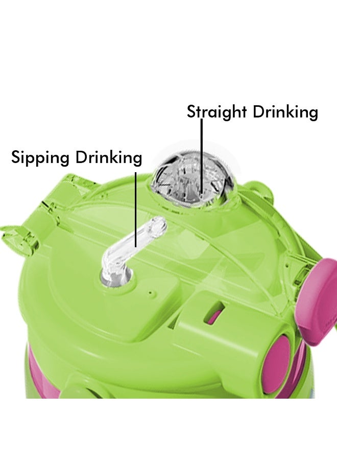 LITTLE SURPRISE BOX Pink & Green 2 way Lid Style Moco Kids Water 600 ml  - Image 3