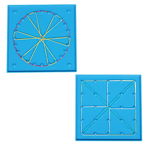 edxeducation Double-Sided Geoboards - 5 x 5 Grid/24 Pin Circular Array - Set of 6 - Includes Rubber Bands - Ideal for Ages 5+ - Geometry Math Manipulative - Teach Angles and Symmetry - Image 3