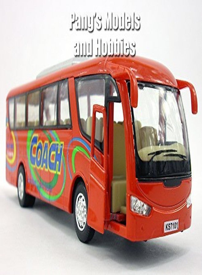 Kinsfun Pavlysh Diecast Coach Bus Set - 4 Buses, Red, Blue, White, Yellow - Pull Back & Go Action - Kid - Metal - No Batteries Required - Image 3