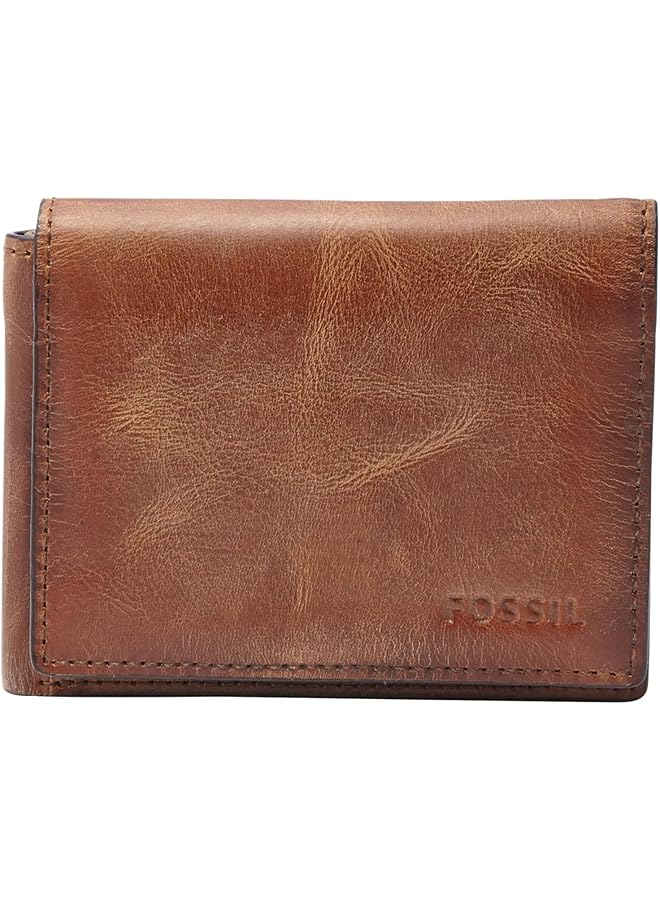 فوسيل محفظة رجالية جلدية ثلاثية الطي مزودة بتقنية حجب RFID - Image 1