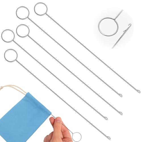 Amzlysdok 5PCS Loop Turner Sewing Tool104 Inch Knot Grippers Tool for Silicone Beads NeedleHookStainless Steel Fabric Tube Turner for Beads Straps Drawstrings Craft Projects - Image 1