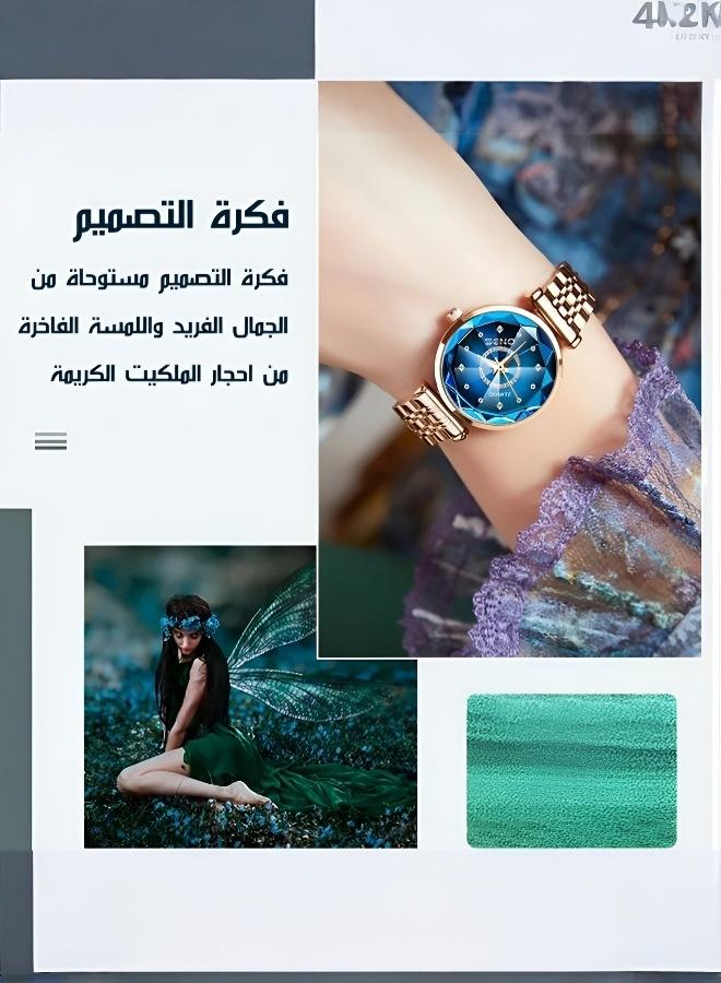 SENO Trendy Starry Ocean Heart Women's Watch | Dazzling Faceted Crystal - Image 3