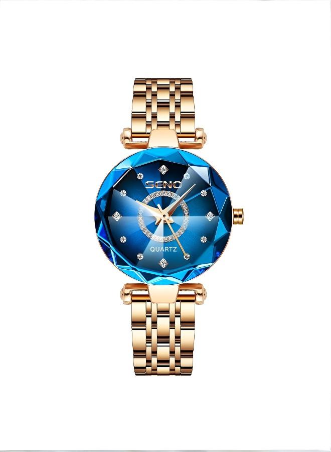 SENO Trendy Starry Ocean Heart Women's Watch | Dazzling Faceted Crystal - Image 1