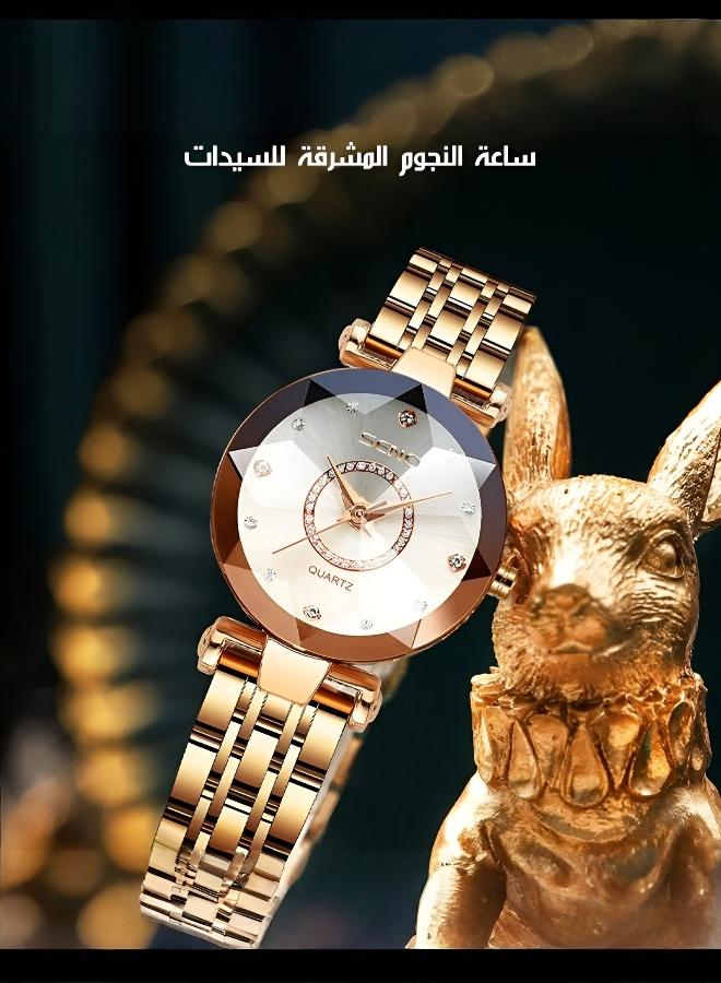 SENO Trendy Starry Ocean Heart Women's Watch | Dazzling Faceted Crystal - Image 2