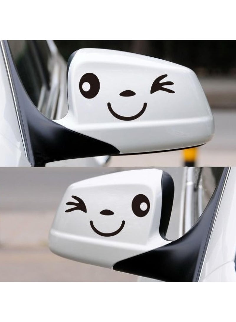 مؤسسة فكرة اليوم ملصق مرآة السيارة باللون الأسود من الفينيل على شكل وجه مبتسم من Today Idea - Image 1