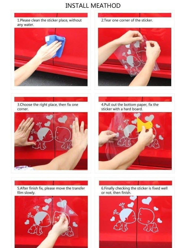 مؤسسة فكرة اليوم ملصق مرآة السيارة باللون الأسود من الفينيل على شكل وجه مبتسم من Today Idea - Image 2