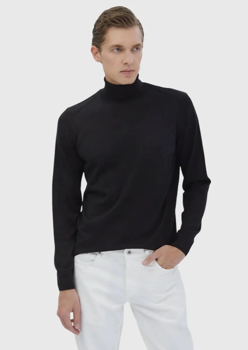 RAMSEY Black Knitwear Sweatshirt
