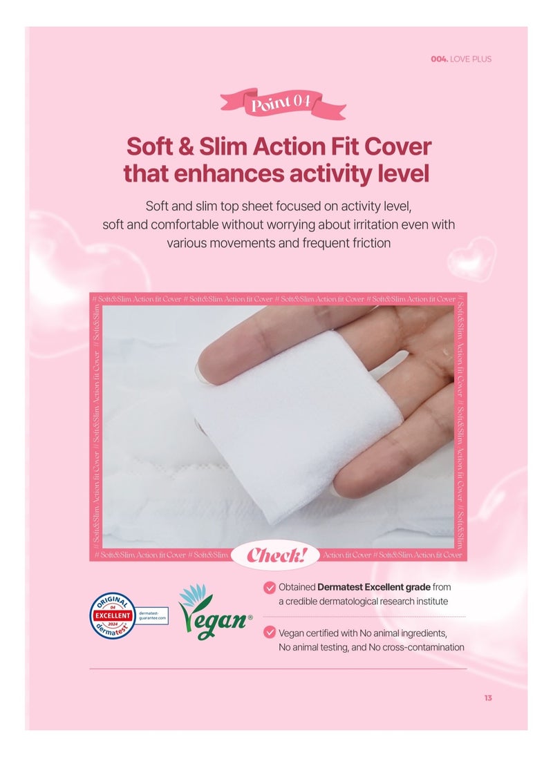 SECRETDAY LOVE Sanitary Pads with Wings, Maxi- Absorption, Leak Protection with Triple guard, Soft & Slim Top Sheet, Air circulation Breathable Waterproof Layer, Made in Korea(Overnight, 10pc)