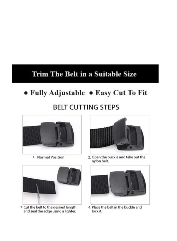 Tango Men's Nylon Tactical Belt - Webbing Canvas, Military Belt With Plastic Buckle - Adjustable Strap To Make Comfortable Fit. (Gunmetal Black) - Image 5