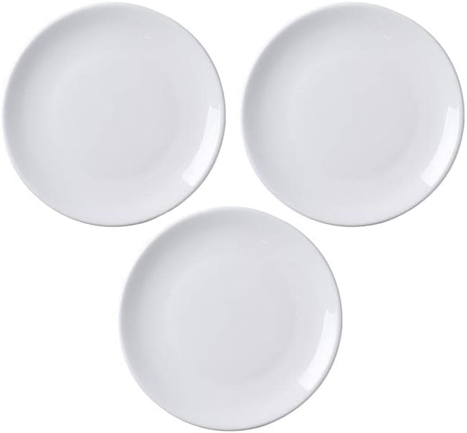 MBBITL Ceramic Plates Set of 3 Round Dessert Salad Plates 7 Inches Small Dinner Plates for Dessert Appetizer Pasta Cake - Image 1