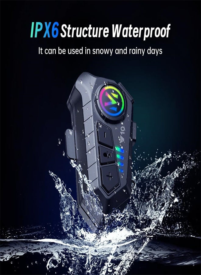 SYOSI Motorcycle Helmet Headset, V5.3 Bluetooth Speakers with Music Sharing, Noise Cancellation Helmet Headphone with Strong Bass，IPX6 Waterproof Headphone - Image 2