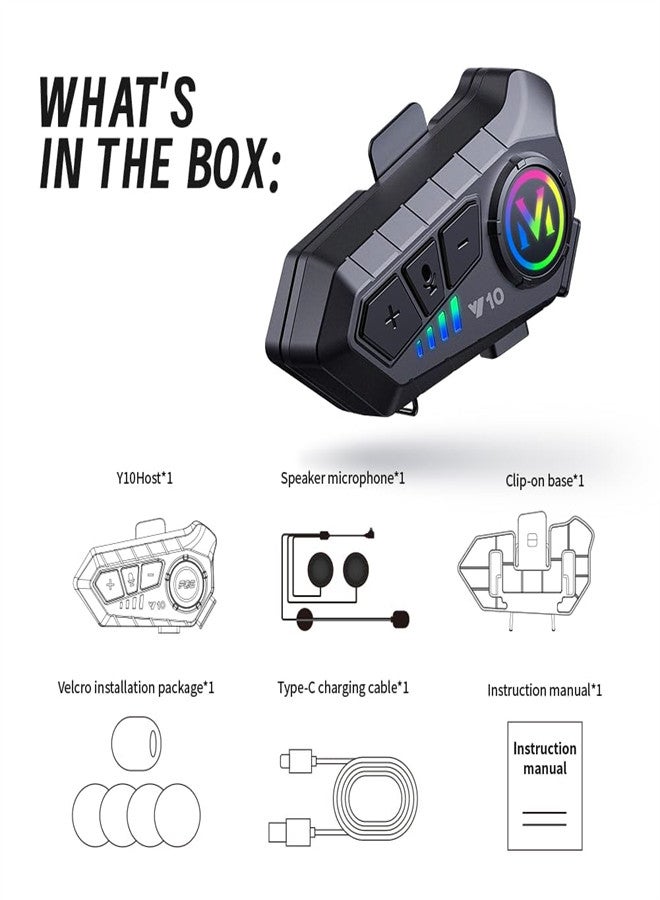 SYOSI Motorcycle Helmet Headset, V5.3 Bluetooth Speakers with Music Sharing, Noise Cancellation Helmet Headphone with Strong Bass，IPX6 Waterproof Headphone - Image 4