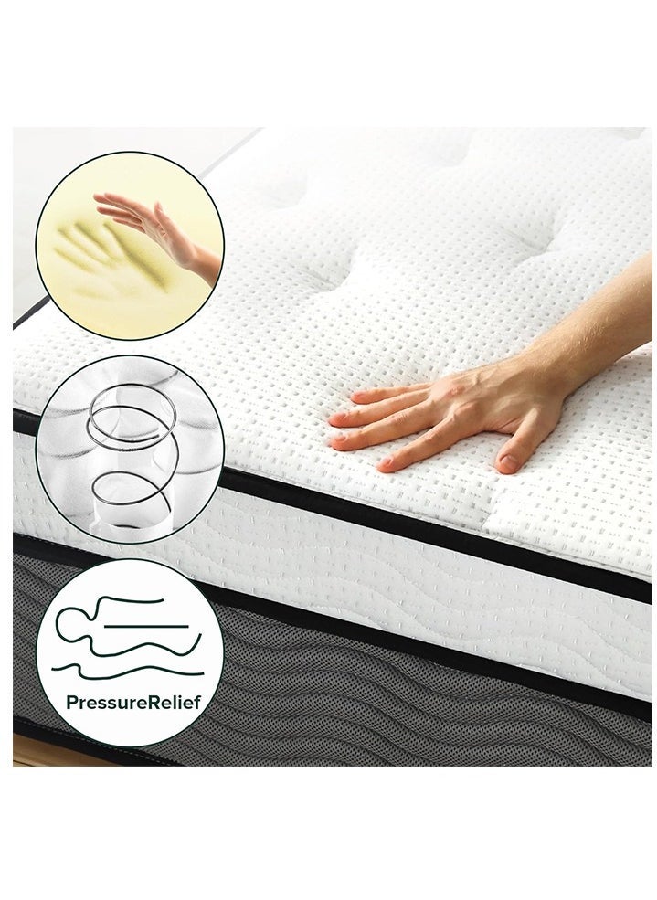 Zinus Pocket Spring Hybrid Mattress, Twin, Strong Coils for Durable Support, Pocket Innersprings for Motion Isolation, Mattress in A Box (99.1 X 190.5 X 30.5 CM) - Image 5