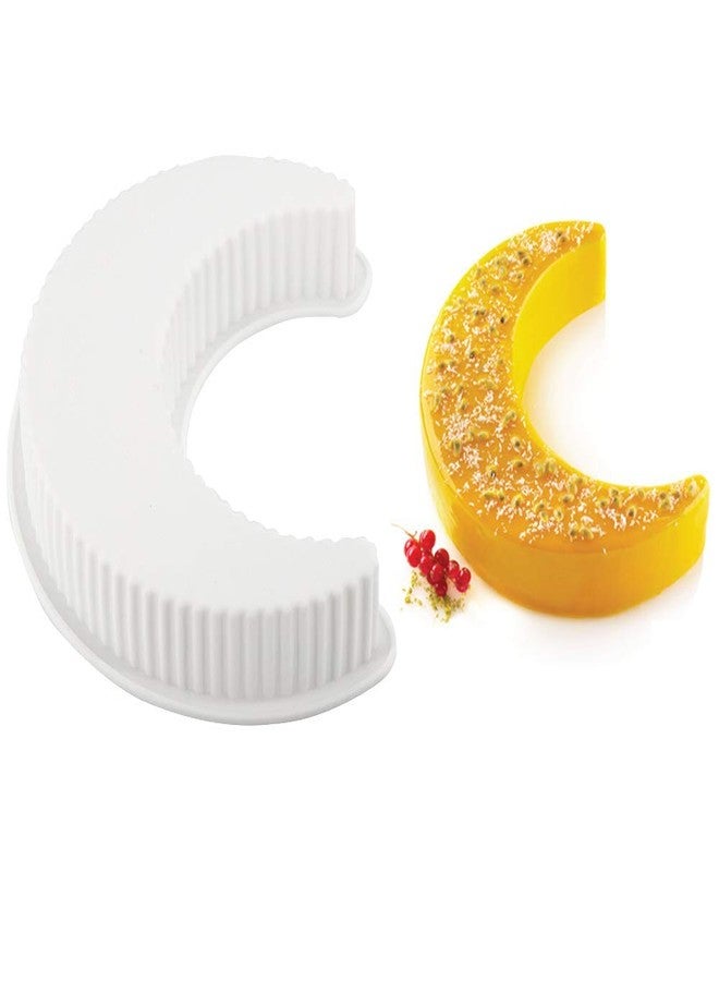 Fewo 3D Moon Shape Silicone Cake Mold, Crescent Moonlight Sonata Mousse Cake Pan Bread Pizza Baking Mold Kitchen Bakeware Tools - Image 1