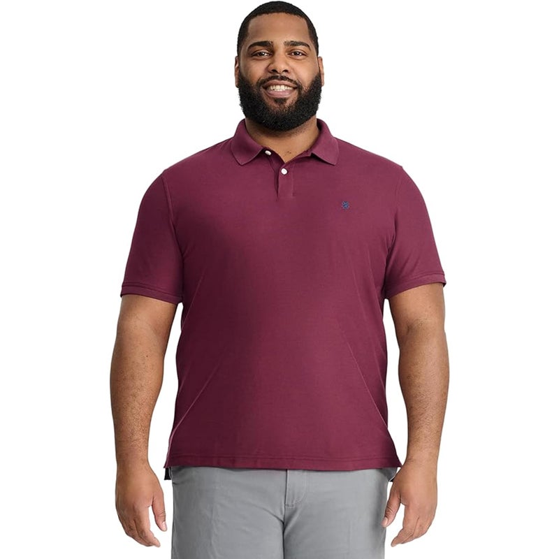 IZOD Menâ€™s Big-and-Tall Advantage Performance Short-Sleeve Solid Polo Shirt, Fig, XX-Large