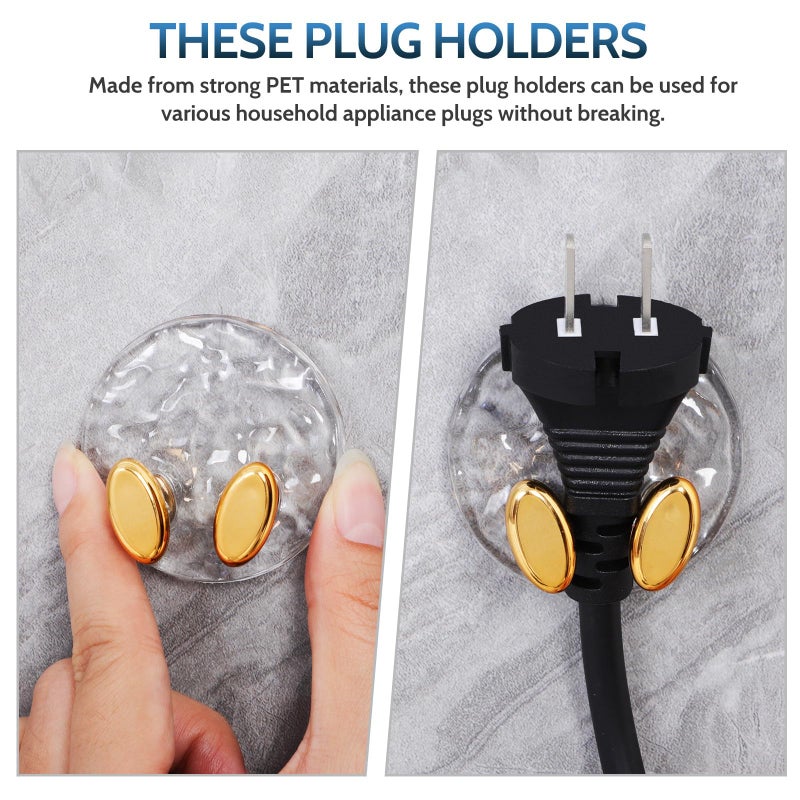Adhesive Wall Hooks Cord Organizer 4 Pack Plastic Plug Hooks for Appliance Storage Home Use - Image 4