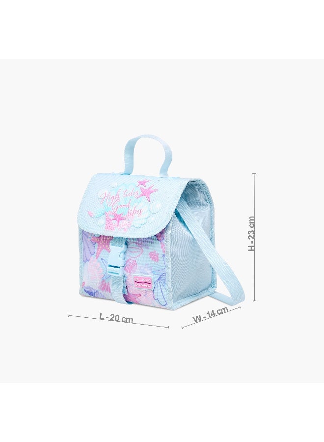 Roll road Lunch/Cooler Bag-I Love Sea Life-1 Cmprt--Girls (Polyester) Blue \ 20X23X14 - Image 2