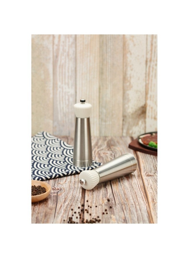 Elemental Kitchen High Quality Easy Grip Salt and Pepper Grinder Jar Silver 7 Inch 8971A012018971A012 - Image 2
