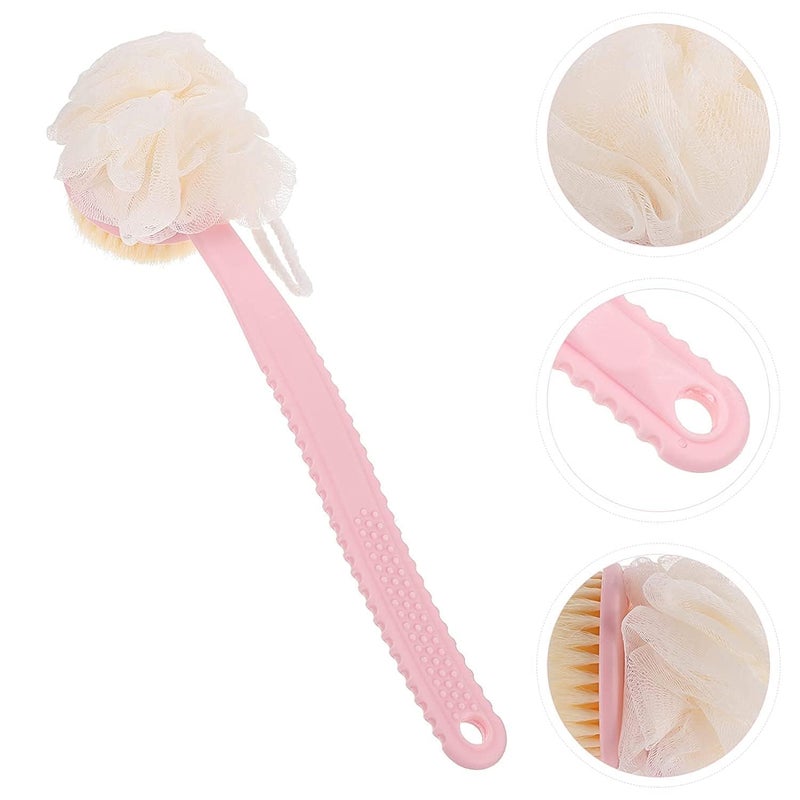 PPK24X9 PPK 24X9 2in1 Body Bathing Brush with Soft Bristles Loofah Back Scrubber Long Handle Loofah Body Back Scrubber Brush Massage Brushbath scrubber for body Exfoliating and Cleansing Long Handle Shower bath Brush for Smooth Glowing Skin for men women  - Image 3
