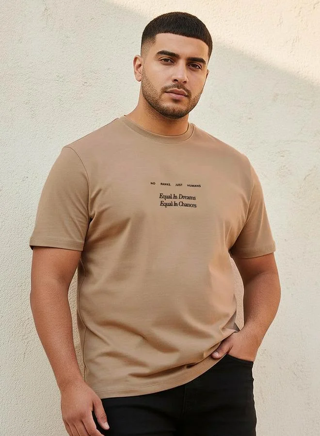 Maxim Men Regular Fit Crew Neck Short Sleeves Slogan Print T-shirt