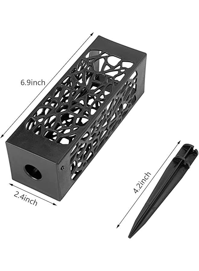 erorex 2 Pcs Grave Flower Holders Cemetery Vase For Fresh Artificial Flowers Grave Decorations 7 Inch Inch Plastic Rectangle Vases With 5 Inch Inch Detachable Long Spike Black - Image 2