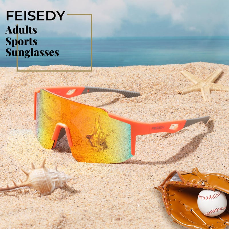FEISEDY Sports Sunglasses Mens Women Baseball Biking Cycling Sunglasses for Teens UV400 Protection B2388 - Image 5