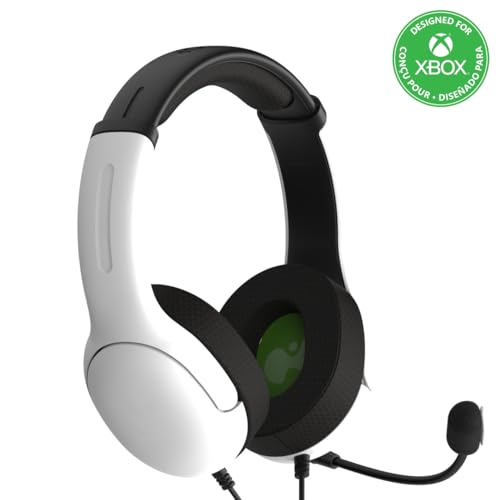 PDP Gaming AIRLITE Headset with Noise-Cancelling Mic, Licensed Microsoft Series X|S, Xbox One Accessories, PC/Windows 10/11, Lightweight Wired Power Stereo Headphones - White - Image 1