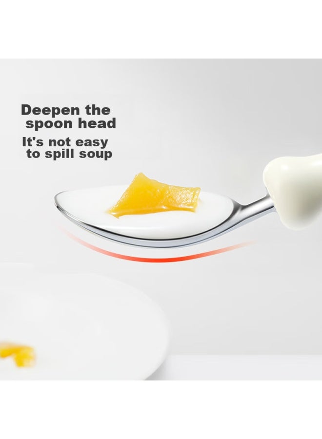 Shixi Children's Stainless Steel Spoon, Baby Training Spoon, 1-year Self-feeding Spoon, Soup Spoon, Tropical Orange, Single Piece