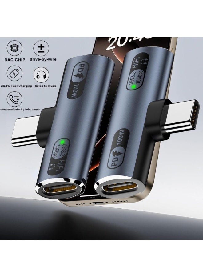 انسجام محول USB-C 2 في 1 مع شحن سريع 100 وات موزع USB-C مزدوج للسماعات والشحن متوافق مع iPhone 15/16/17 MacBook iPad Galaxy S24/S23 - Image 4