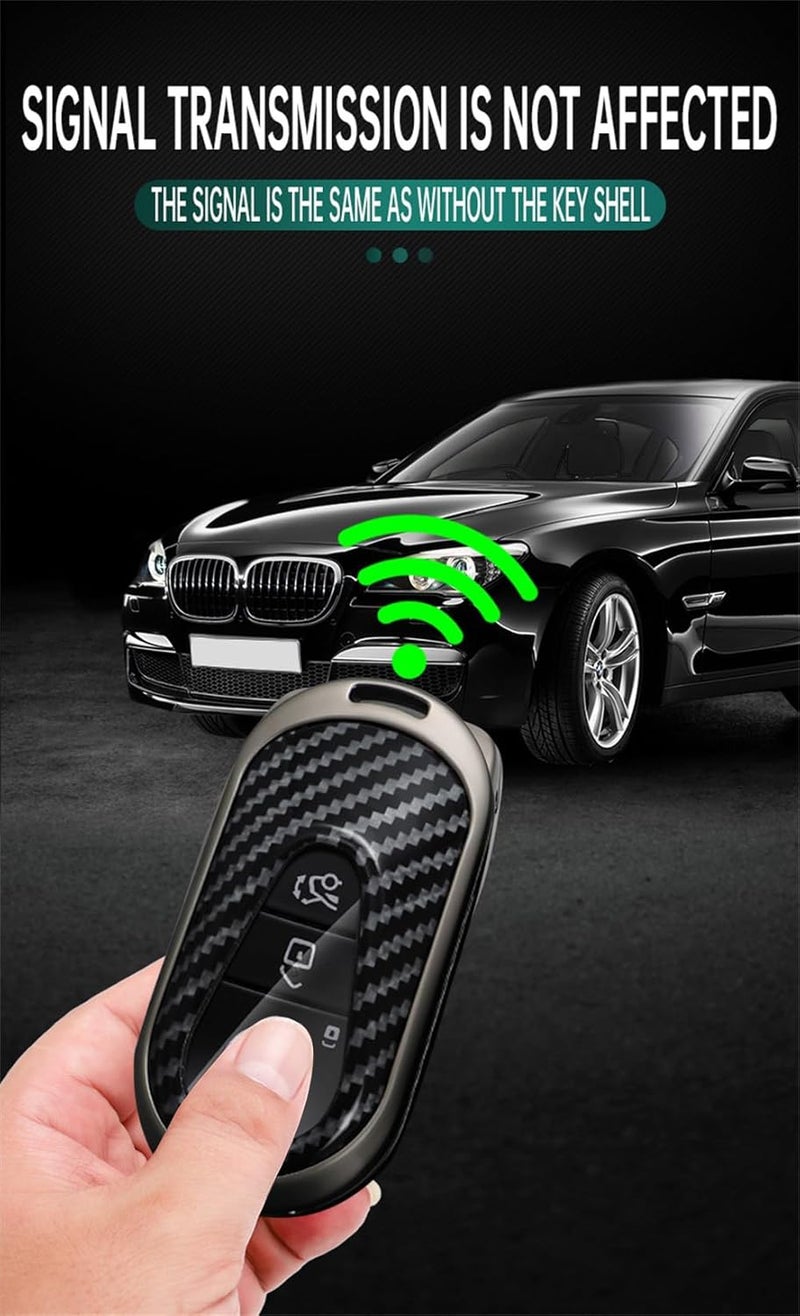 KUNIO Keyless Key Case for Mercedes Benz C Class W206 S Class W223 C200 GLC 2020-2023 - Red Carbon Fiber Design - Image 5