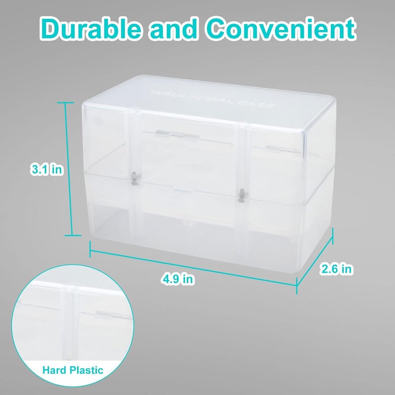 APDTEK حامل صندوق تخزين زجاجات الأنسولين للثلاجة 8 فتحات منظم واقي لزجاجات الأنسولين للسفر يناسب زجاجات حقن الأنسولين 5 مل و 15 مل باللون الأبيض - Image 5