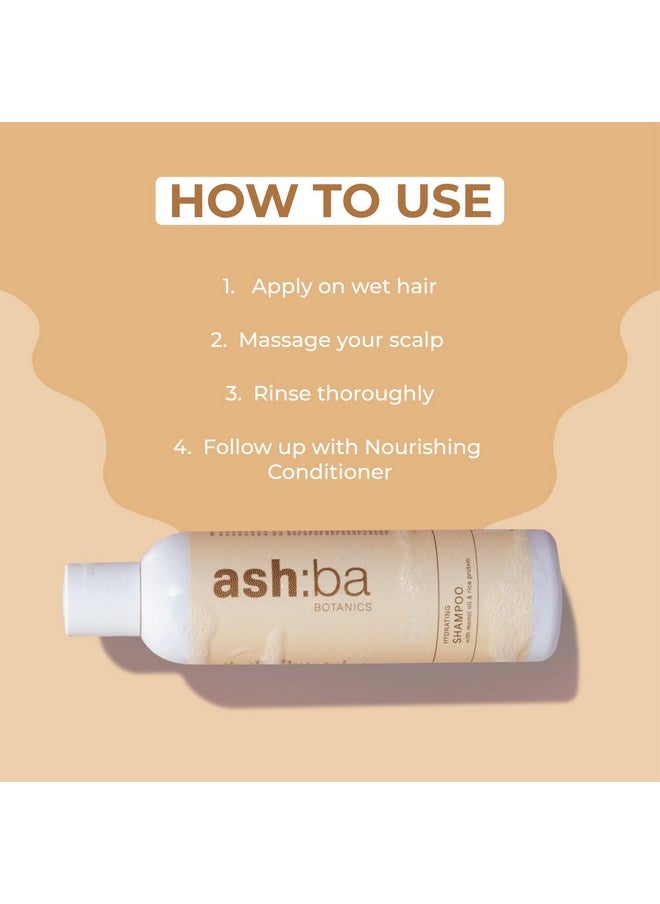 Ashba Botanics Hydrating Shampoo For Men & Women With Dry, Frizzy, Curly & Wavy Hair | Gently Cleanses, Soothes Scalp With Green Tea, Shea Butter, Rice & Quinoa Protein | Paraben, Sulphate Free - 237Ml  - Image 5