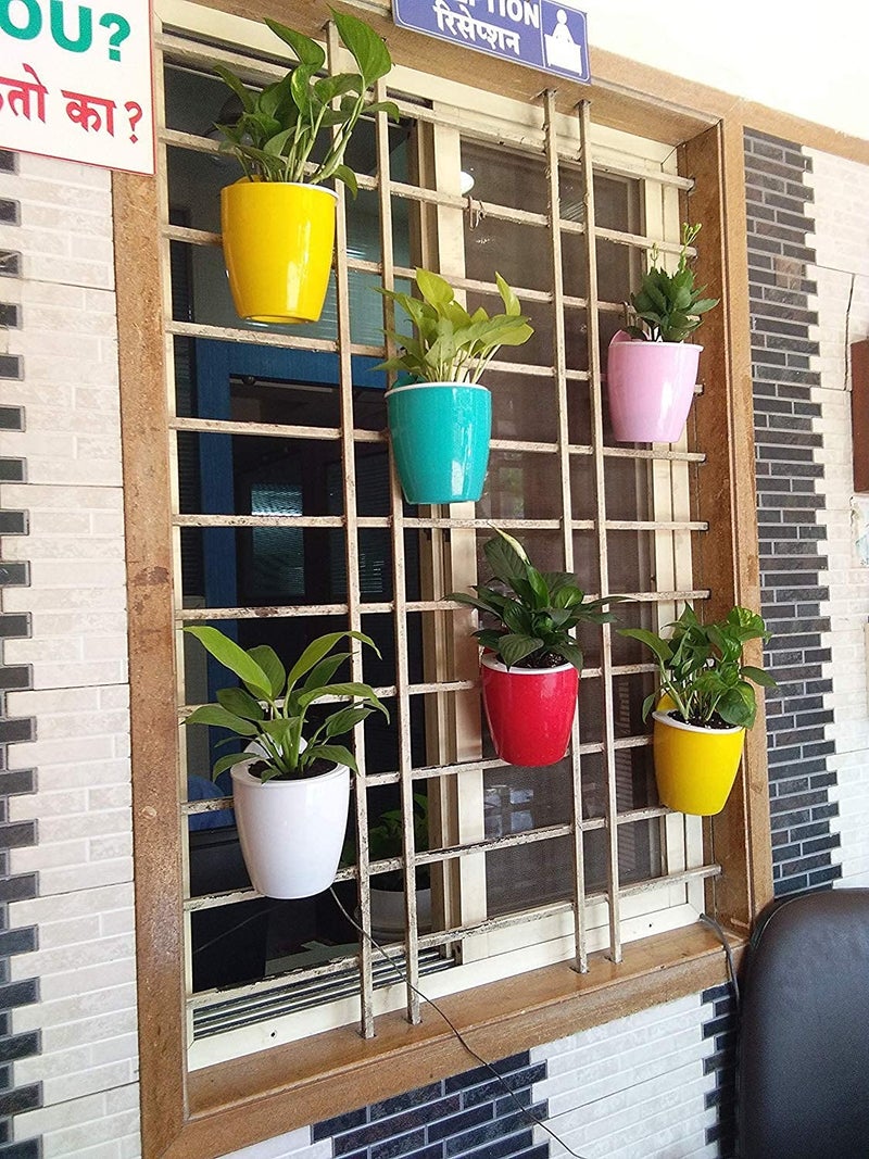 CAPPL Self Watering Hanging Planter Flower Pot (Multi, Set of 24) - Image 1