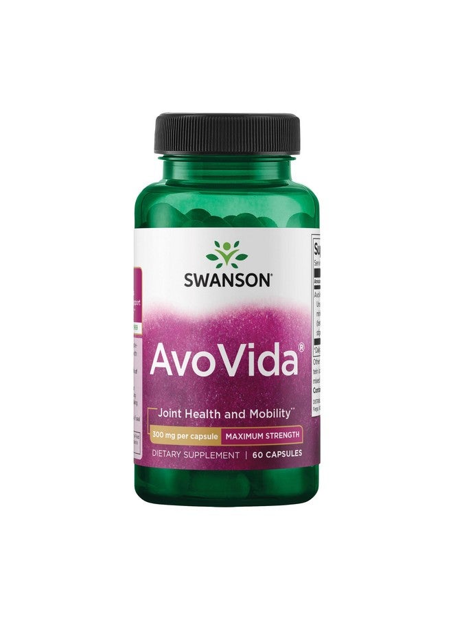 SWANSON مكمل سوانسون أفوكادو صويا أفو فيدا أقصى قوة ASU للمفاصل 300 ملغ 60 كبسولة - Image 1