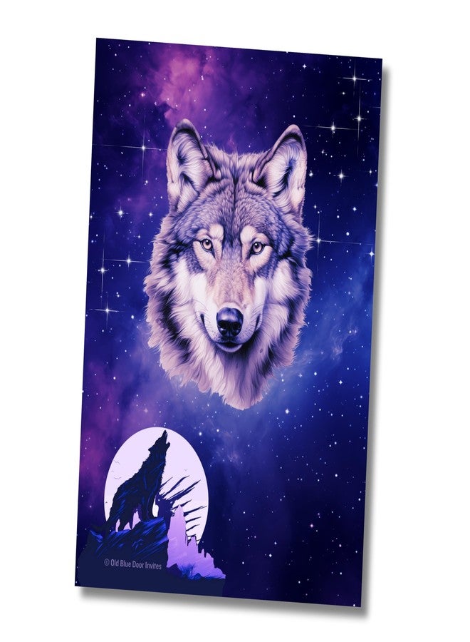 أولد بلو دور إنفايتس دعوات لحفلة عيد ميلاد مستوحاة من مجرة الذئاب (20 دعوة مع أظرف) - إعلانات لجميع المناسبات - ذئاب تعوي عند القمر - دعوات للأطفال والكبار، املأ الفراغات - Image 4