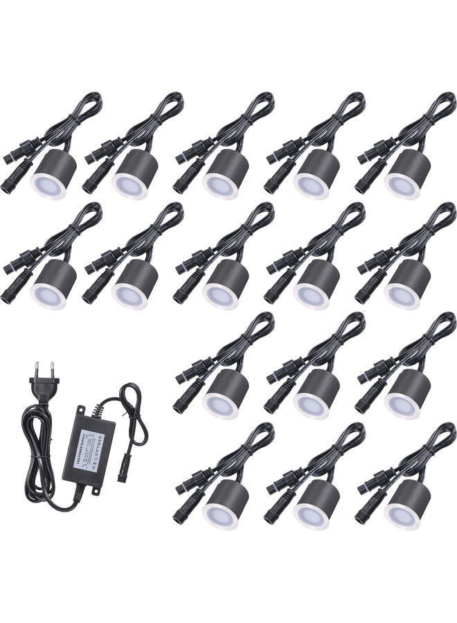 NIBEMINENT 16 Piece IP67 Waterproof Low Voltage Recessed LED Deck Lights White - Image 5