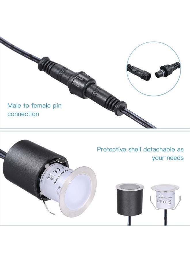 NIBEMINENT 16 Piece IP67 Waterproof Low Voltage Recessed LED Deck Lights White - Image 2