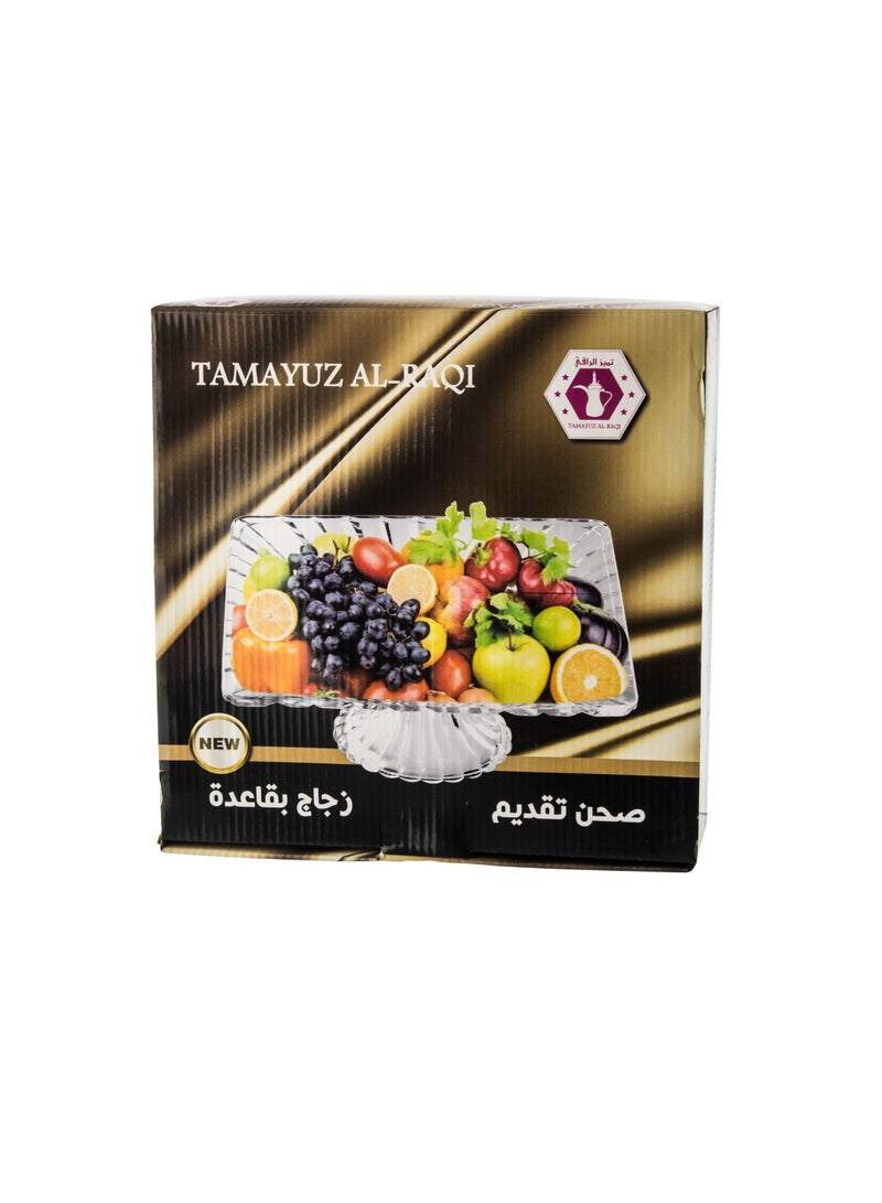 صحن بقاعدة من الزجاج لجميع التقديمات و الاستعمالات للفواكه و المعجنات و الحلويات - Image 2
