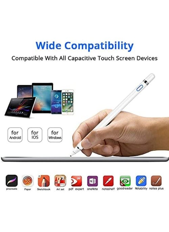 Generic Active Stylus Pen Compatible for iOS&Android Touch Screens, Pencil for iPad with Dual Touch Function,Rechargeable Stylus for iPad/iPad Pro/Air/Mini/iPhone/Cellphone/Samsung/Tablet Drawing&Writing  - Image 2