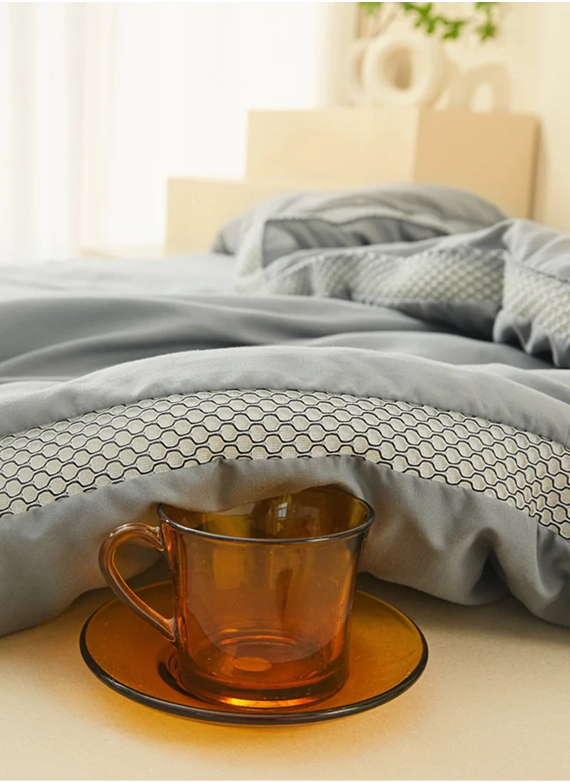 جو توي Cotton Duvet Filling King Size, Solid Color, Embroider, 200*230 cm